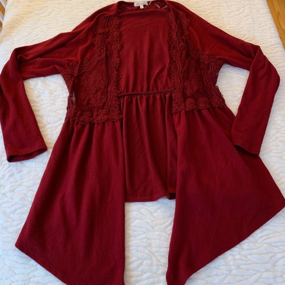 🛍 2 for $40 🛍 Soft Lace Cardigan with Scarf - Picture 7 of 8